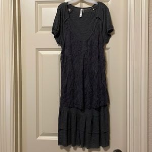 Gray knit/lace dress Sz S
